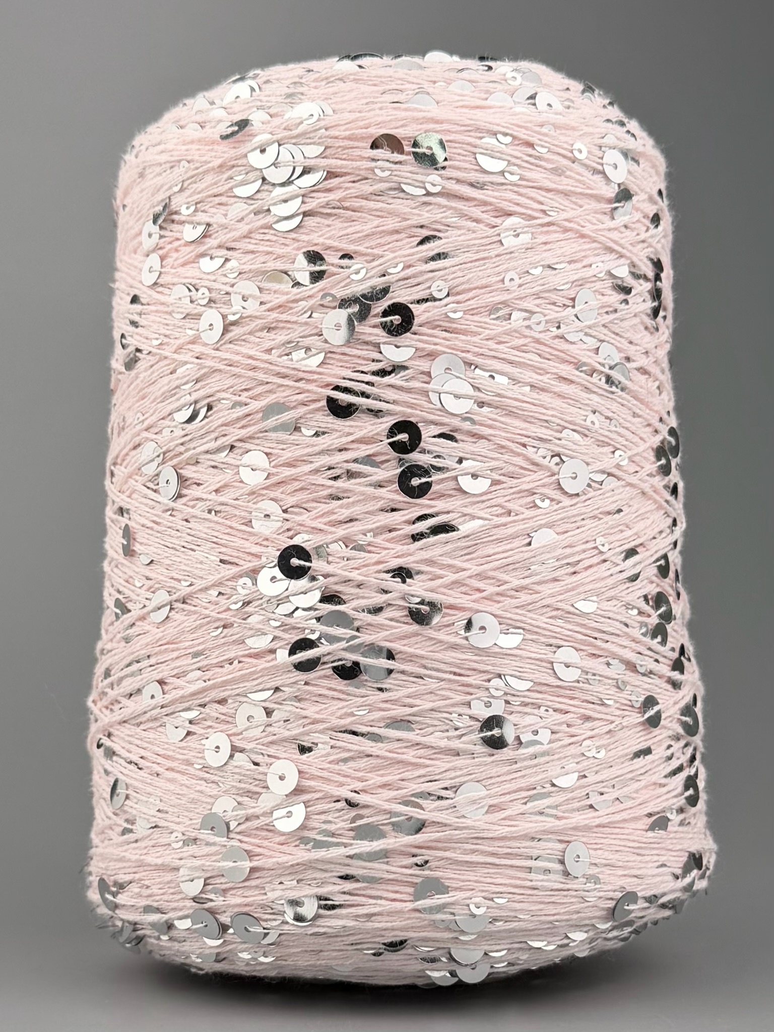 Art. Brillante 260 m / 100 g – cotone con maxi paillettes col. Rosa chiaro foto 2
